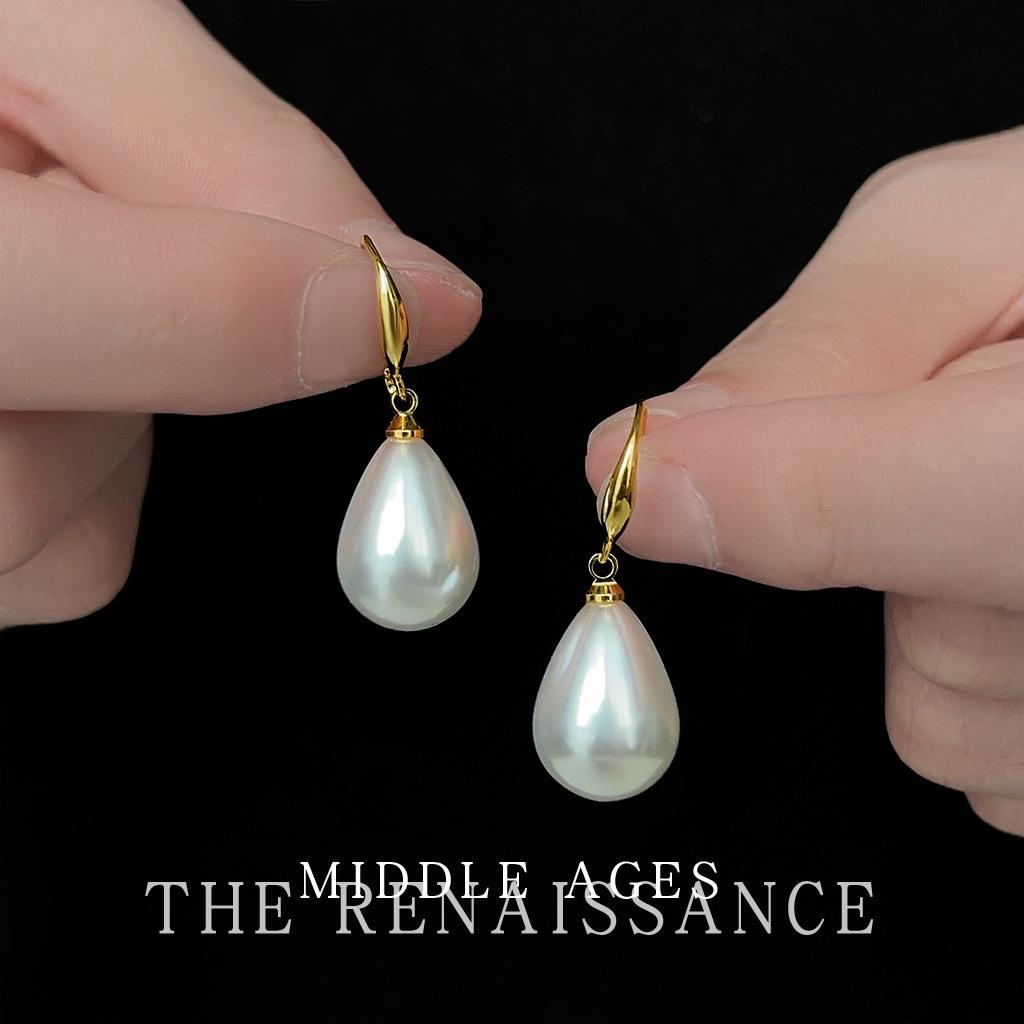Средневековые французские ретро серьги-капли с жемчугом, придворные барочные серьги-гвоздики