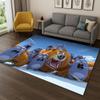 3D Koberec s medvědem Grizzym a lemingy, Kreslený koberec do ložnice, obývacího pokoje, k pohovce, Domácí dekorace, Dětský koberec do herní zóny, Protiskluzová podložka, Dárek