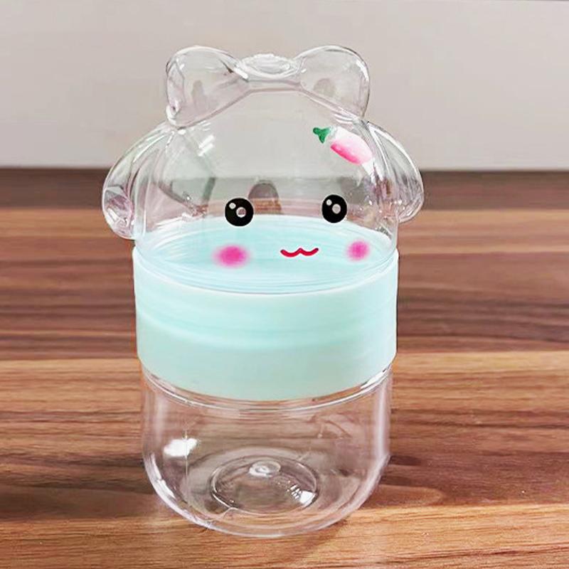 1Pcs Cartoon Rabbit Plastic Bottle Transparent Pet Food Grade Candy Bottle Random Color