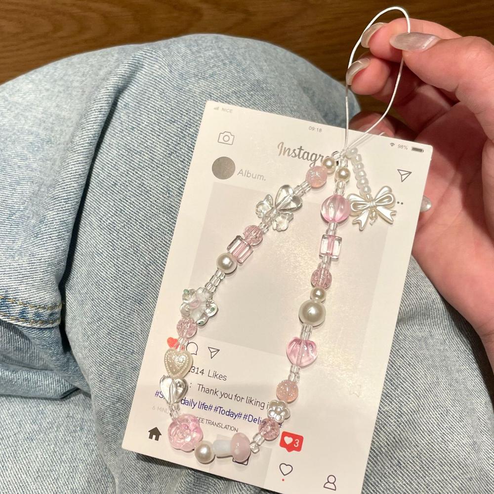 Beaded Phone Lanyard Portable Backpack Keychain Cartoon Key Chain Diy Bracelet Pendant For Fashion Accessories Couples