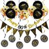 Rose Gold Black 16th Birthday Banner & Balloon Set