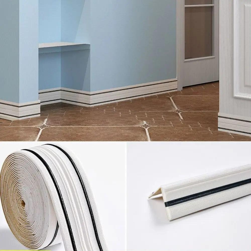 

1PC 2.3m/90.55inch Wall Trim Line XPE Foam Waterproof Wall Edge Strip Stickers Self-adhesive Thicken Ceiling Decoration Strip Ho 2.3m