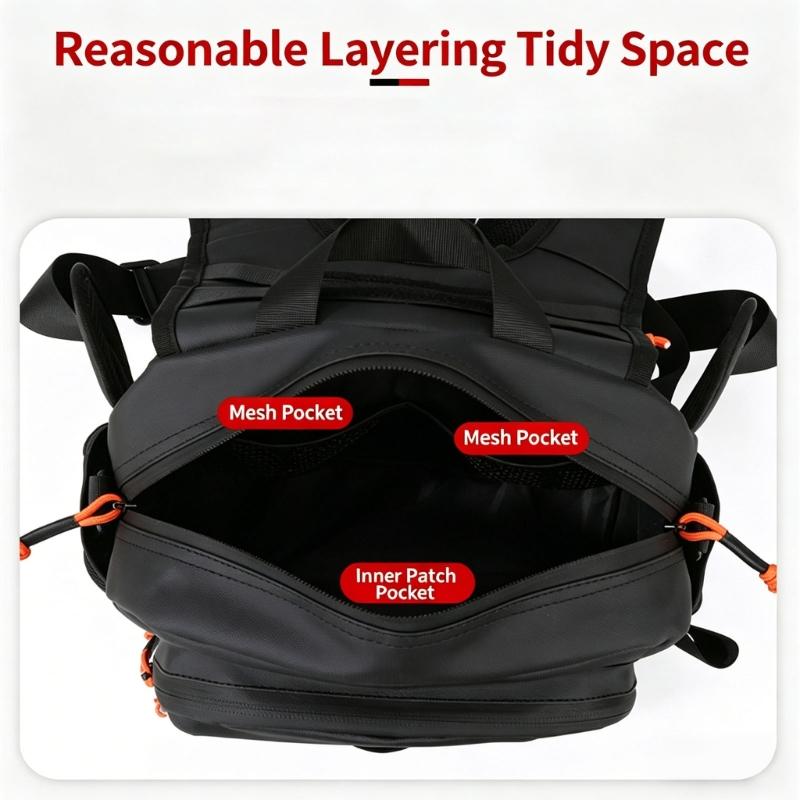 Scratchproof Bag Multiple Compartment Chest Pack Splashproof Backpack with Reflective Strips Portable Fishing Chest Bag