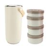 Vacuum Insulated Food Jar 3.4L Stainless Steel Wide Mouth Portable Sealed Leakproof Hot Food Container for Working White