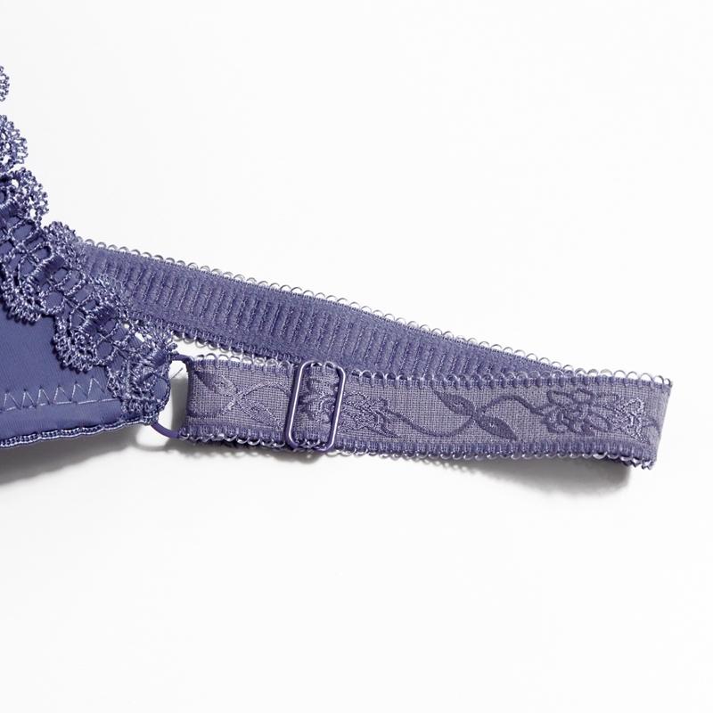 Damen Übergröße Dünner Geformter Cup Push-Up BH Sexy Schleife Spitze Büstenhalter Bequem mit Bügel-BHs-16006