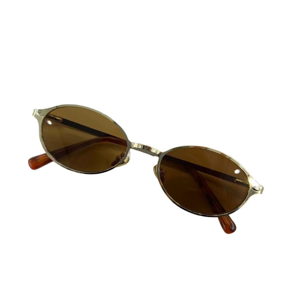 Retro Anti-blue Eyeglasses Spicy Girl Blocking Glasses Party Metal Oval Glasses  Lady