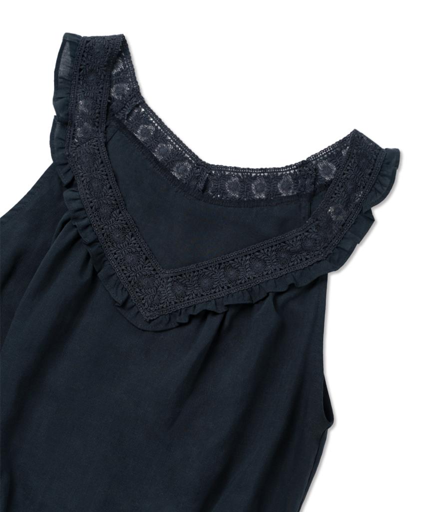 WITHOUT SUMMER Bella Lace Blouse_Navy