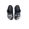Crocs Classic Platform Clog Heartbeat Bow Goddess Couple Bow Graffiti Sweet Cool Girl Hole Shoes Unisex Silver Black