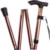 Folding Walking Stick Aluminum Alloy Crutches Non Slip Telescopic Crutches for Elderly Brown 82 92cm   32.3 36.2in