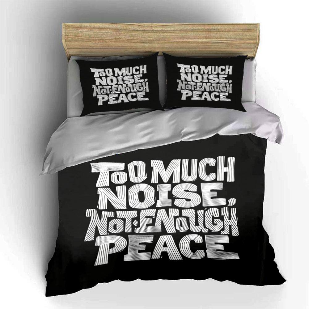 Bold "Too Much Noise". Bedding sets Duvet cover sets Duvet covers Pillowcases(1 * Duvet Cover 2 * Pillowcases, without duvet insert)