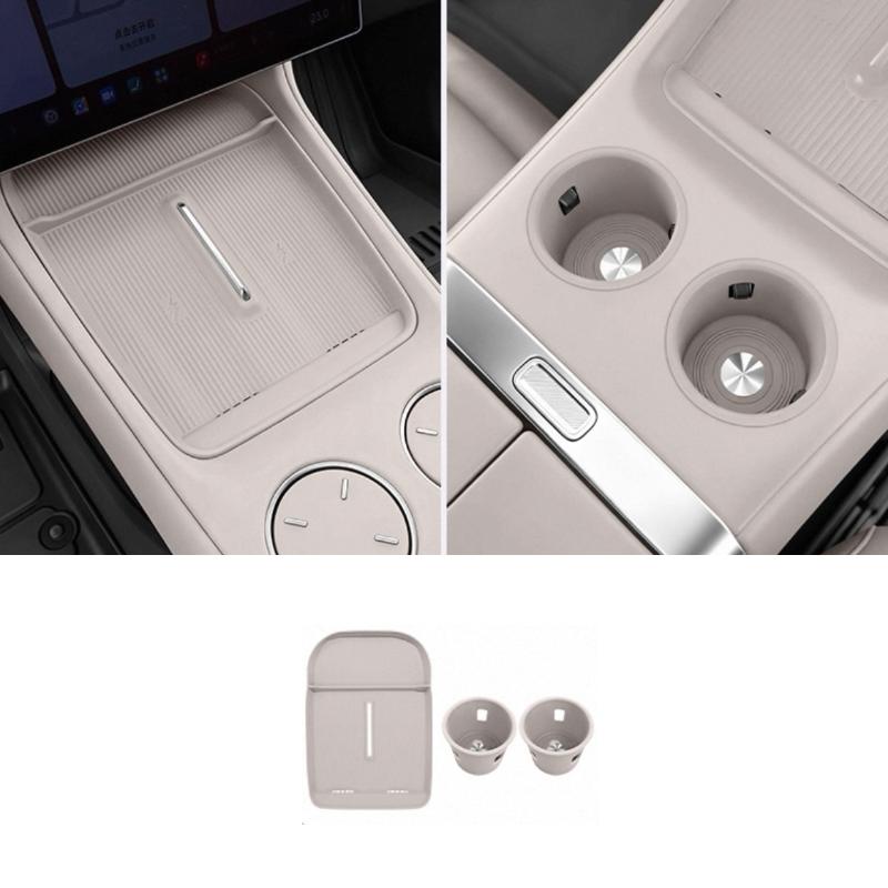 For Xiaomi YU7 2025 2026 Central Control Wireless Charging Silicone Pad Water Cup Pad Storage Pad Accessories