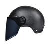 AD Retro Motorcycle Helmets with Harley Visor Leather Helmet for Man Electric Motorbike Vintage Protected Motor Safety Cap