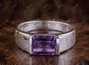 Natural Purple Amethyst Men's Ring,14k Gold 925 Sterling Silver Ring, Amethyst Gemstone Ring, Handmade Crave Ring, Signet Ring, Gift For Him
