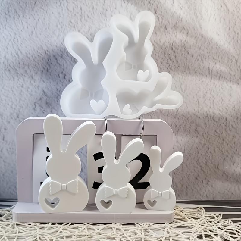 3-in-1 Crooked-Eared Rabbit Mold | Easter Bunny Silicone Ornament Mold for Plaster Cement Resin Casting, Crafts & Festive Decor