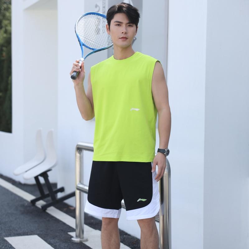 Li Ning Sports Lifestyle Series Printed Quick-Dry Comfortable Pullover Breathable Round Neck Vest Men Tops YVSU023-2