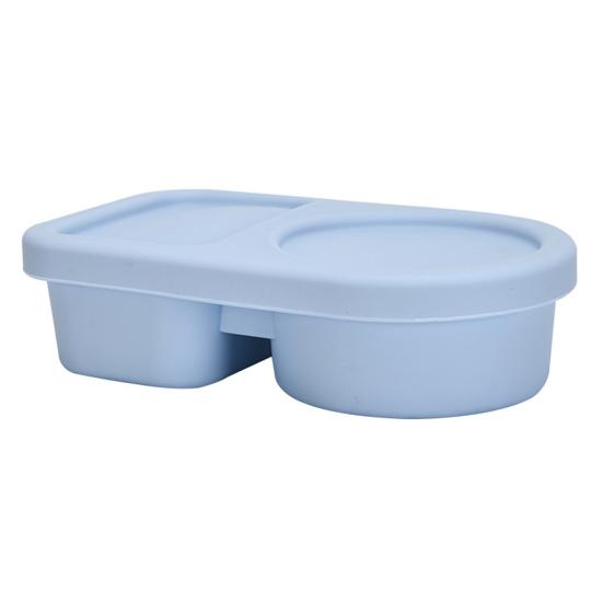 Gewürzbox aus lebensmittelechtem Silikon, 360° auslaufsicher, zwei Fächer, mikrowellengeeignet, gekühlte Aufbewahrungsbox