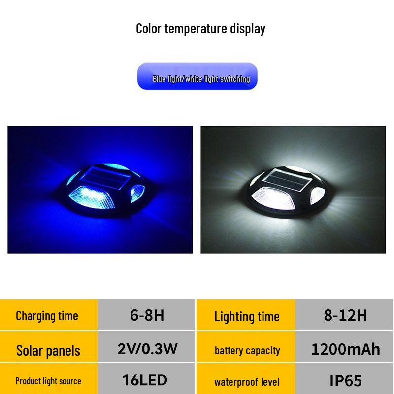 

Водонепроникний сонячний садовий східчастий ліхтар для зовнішніх вілл, пішохідних доріжок, сходів та газонів White & Blue Light Dual Mode