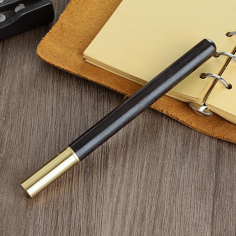 0,5mm Dřevěné Měděné Kovové Gelové Pero High-end Business Kancelář Podpis Černé Inkoustové Pero Školní Papírnictví Dárek