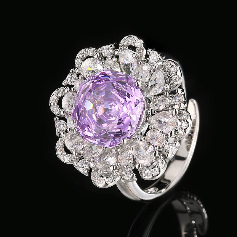 

Jewelry Copper Bottom Gold-Plated Simulation Millennial Son Roland Flower Set Main Stone 12-10Mm