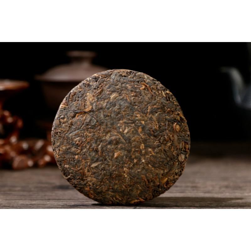 Yunnan Pu'er Tea 100g Ripe Cake Aged Old Tree Tea Golden Bud Ripe Tea