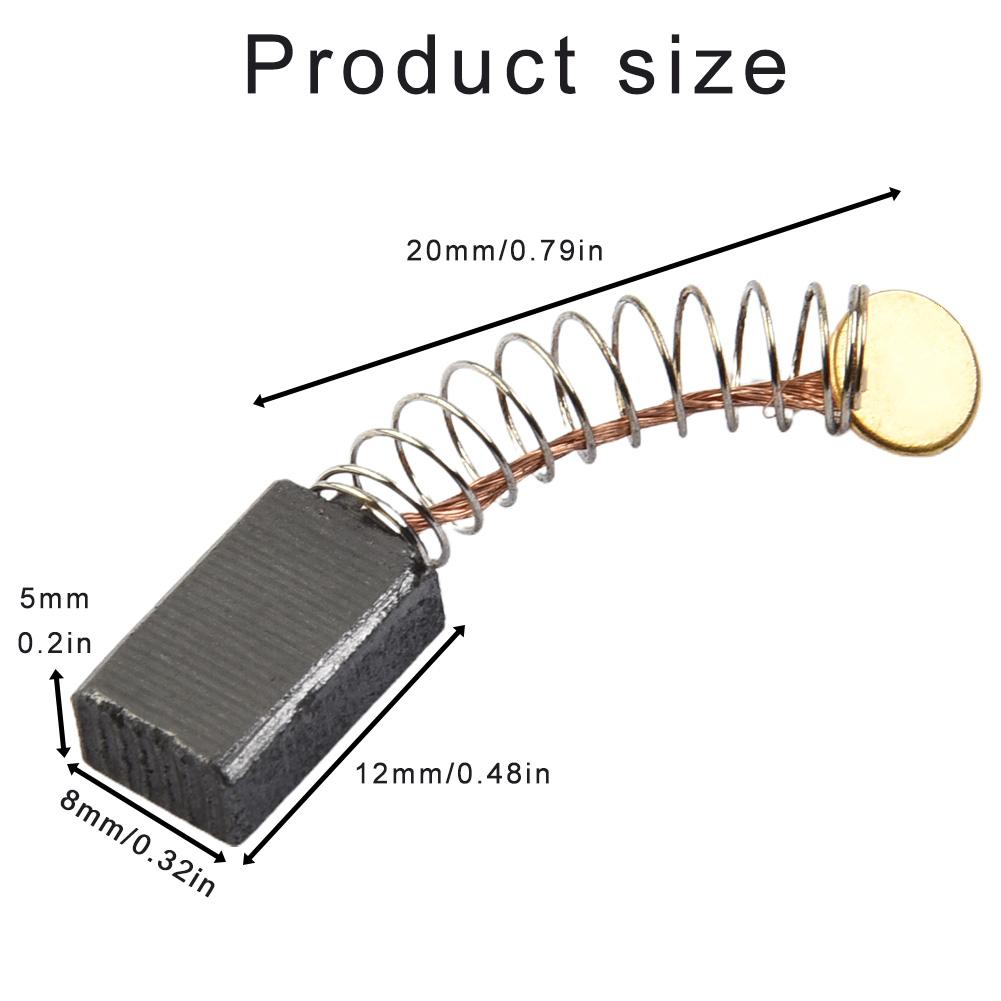 10pcs Carbon Brushes for Electric Motors 12x8x5mm Replacement Parts Suitable for Power Tools Including Vacuum Cleaners and Saws
