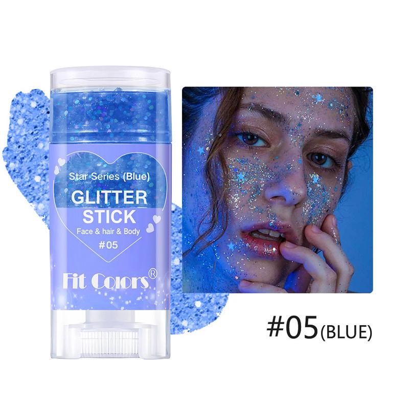 Fit Colors 6 Waterproof Body Paint Sequin Stick Face Lip Star Glitter Eyeshadow Holiday Stage Makeup