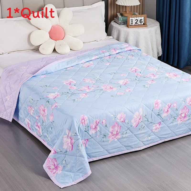 Flower Rabbit Green Leaf Print Pattern Duvet With Polyester Fill Bedroom For