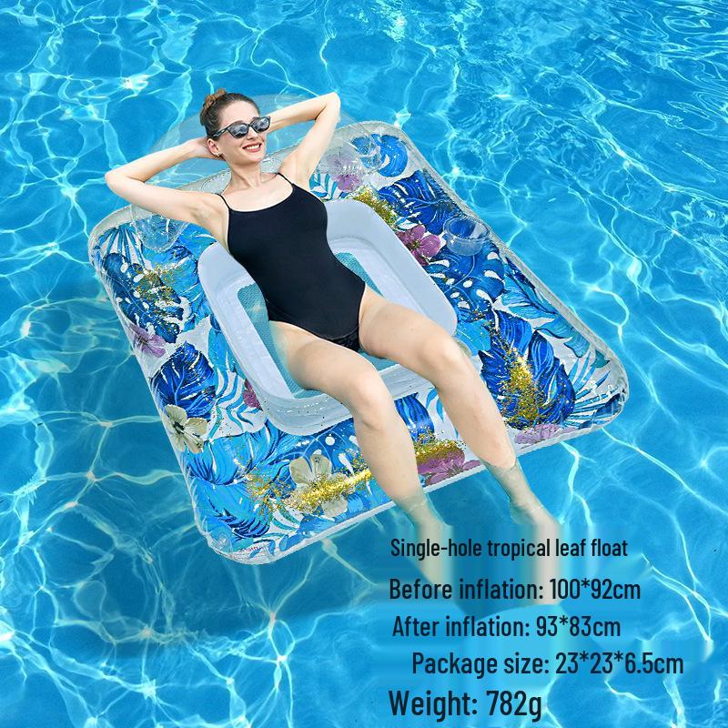 Foldable Striped Inflatable Pool Float Hammock Recliner