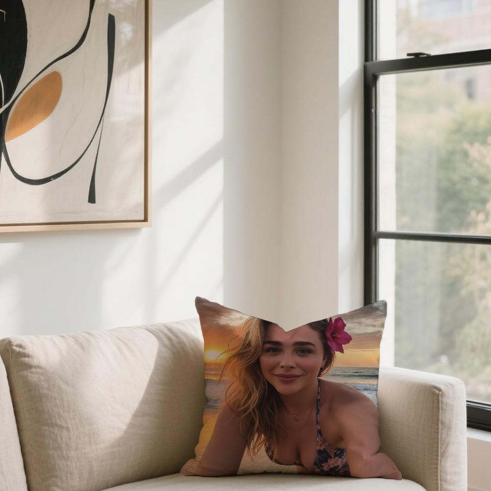 cushion cover For C-Chloe Sofa Moretz G-Grace Car Office Cafe Actor Soft And Comfortable Double-Sided Printing Pillow Cover