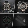 BY BENYAR Watch Chronograph Analog Watch 30M Water Resistant Business Simple Stylish Popular Formal Silicone Strap Quartz Watch Gift for Men Black