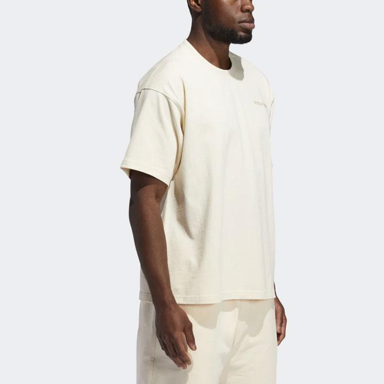 Adidas Originals Trefoil Pharrell Williams Basics Casual Short Sleeve T-Shirt Men Tops Cream GH4390