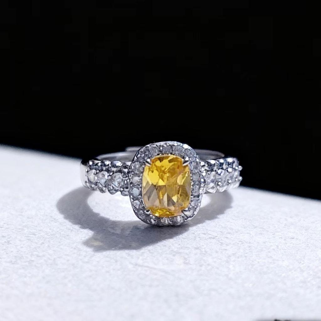 Accessories Fat Rectangle Pink Zir*****Pen Ring Luxury Temperament Versatile Pink Diamond Ring Women