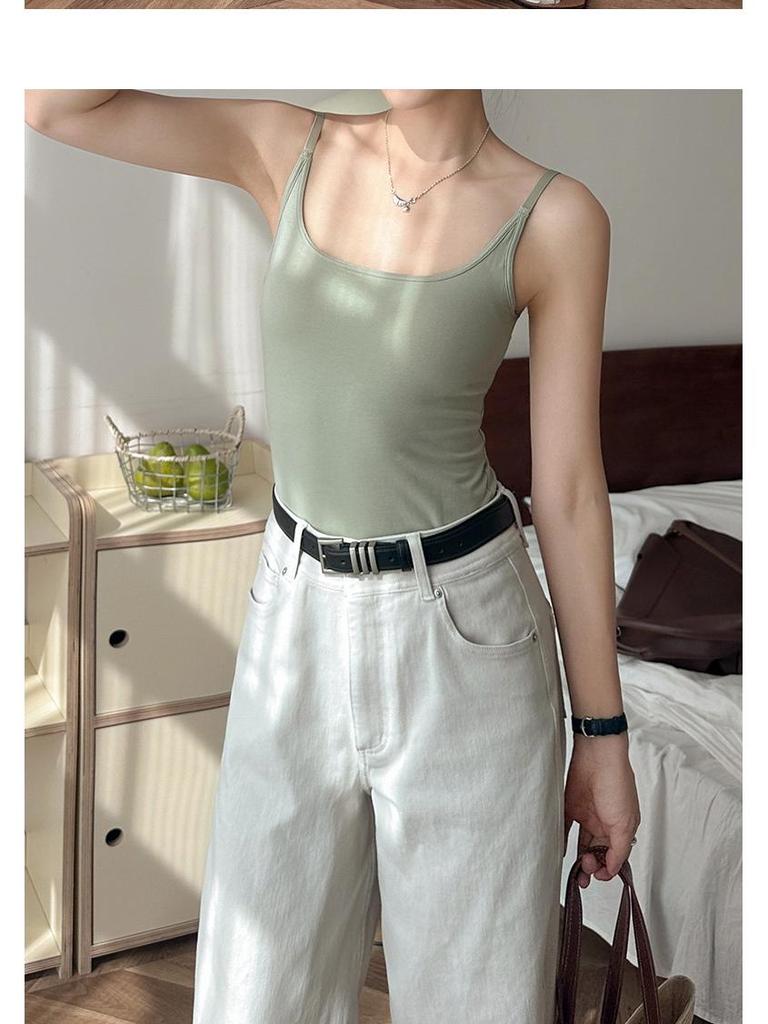Women's Camisole with Built-in Bra, Padded Cups, Backless Design, Sleeveless Option, Wear as Outerwear or Base Layer