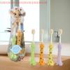 2 Pcs Kids Toothbrush Set Giraffe Shaped Soft Bristles Cartoon Toothbrush for Children Aged 3-12 Years Old