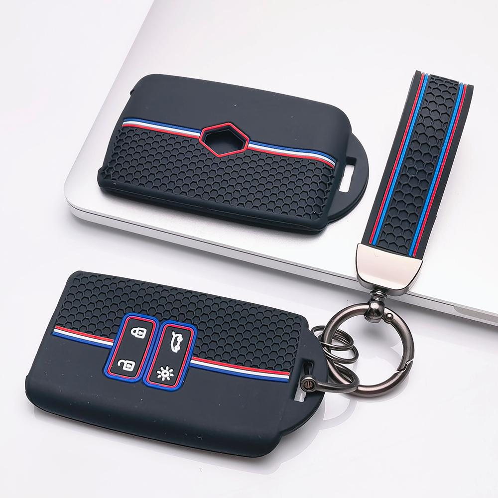 Key Case Cover for Renault Koleos Kadjar Megane Talisman Espace Scenic Grand with Keychain Anti-Scratch Guard Shockproof Protection