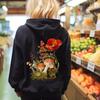 Mushroom Wildflower Hoodie Cottagecore Mushroom Sweatshirt Naturecore Clothing Nature Lover Women Casual Apparel Backprint Tops