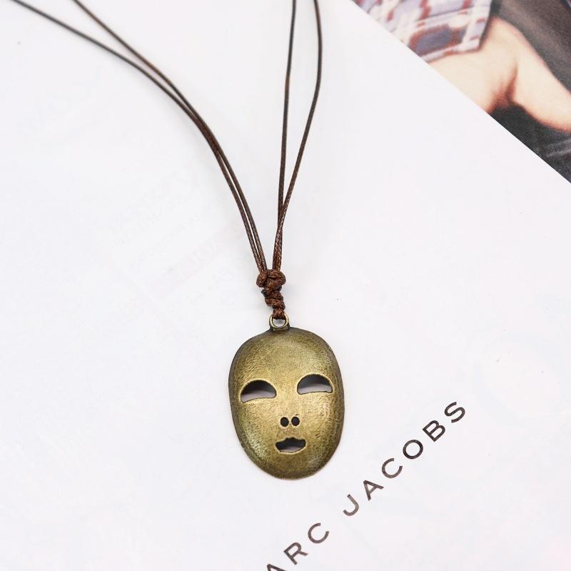 Retro Small Fresh Mori Minimalist Necklace, Ethnic Style Antler Pendant, Couple Versatile Long Sweater Chain Accessories