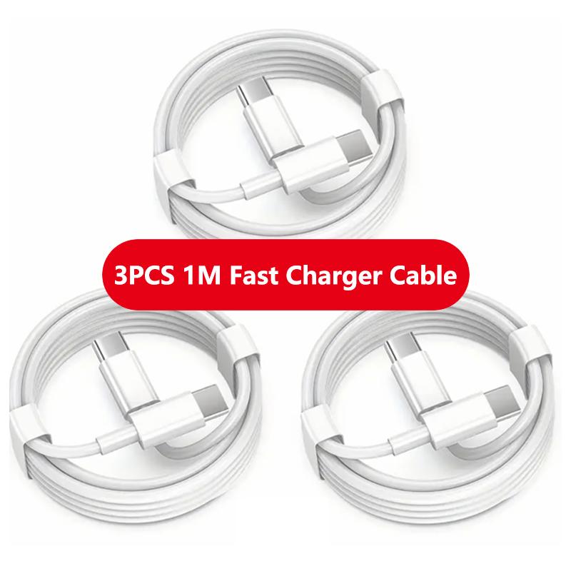 1-3PCS USB C Cable to USB C 120W Fast Charging Charger Cable Supports Fast Charging For iPhone 17 16 Samsung Huawei Xiaomi Etc