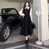 Leicht fette mm Französisches College-Kleid Herbst und Winter Neu Langärmliges Fake-Zweiteiler-Kleid, Dünnes Literarisches Mori-Langes Kleid