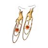 Stylish  Sun Themed Drop Earrings with Hand Chain Pendant Perfect For Trendy Women Sturdy Alloy Ear Pendant