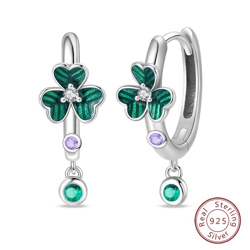 New 925 Silver Bee Butterfly Pink Lily Lotus Earrings For Women Cherry Apple Strawberry Ear Studs Elegant Party Jewelry