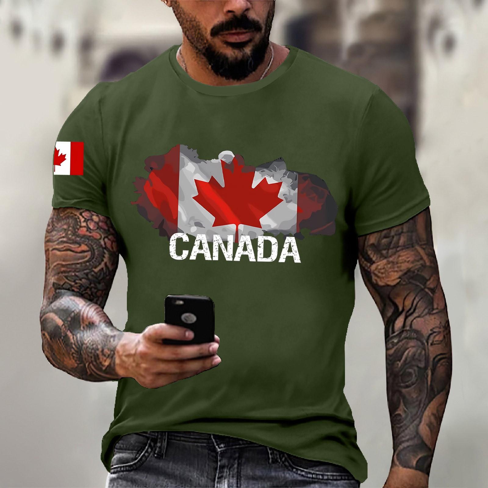 

Мужская канадская футболка с круглым вырезом и короткими рукавами M