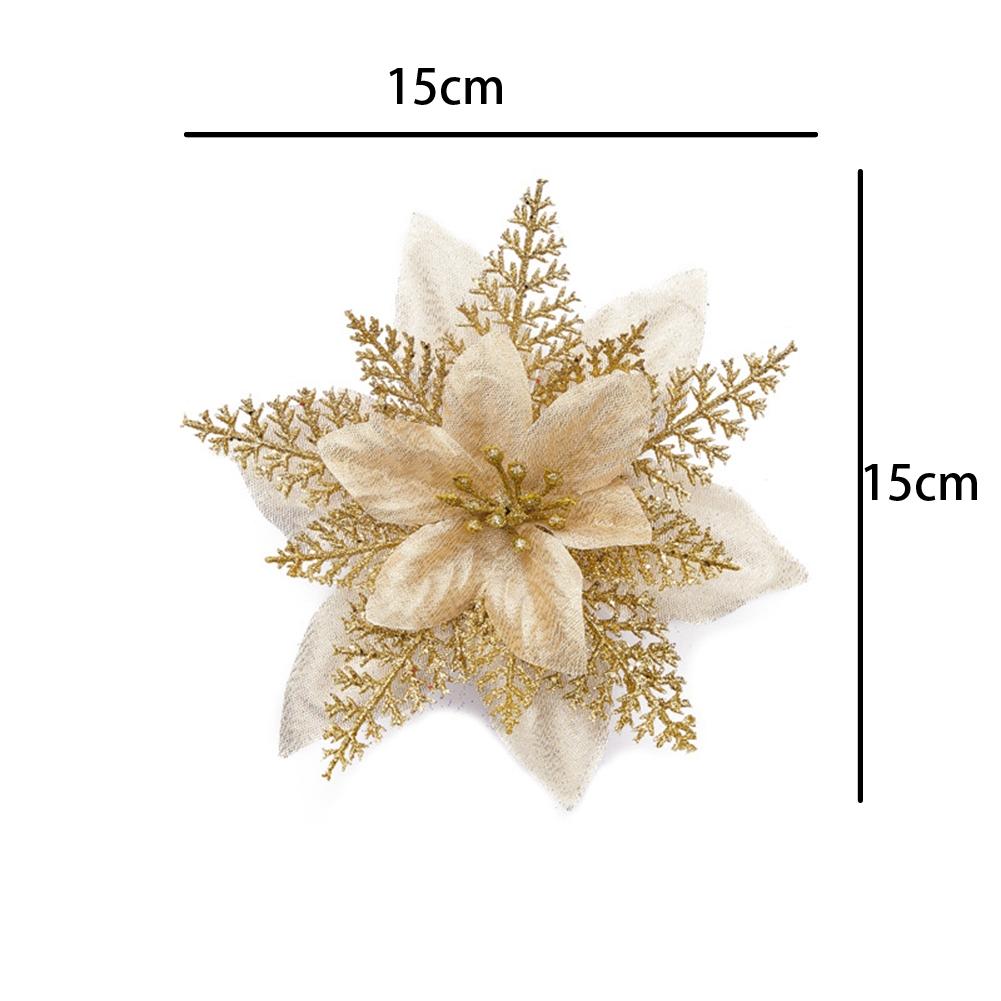 10X Christmas Large Poinsettia Glitter Flower Hangings A Perfect Holiday Decor