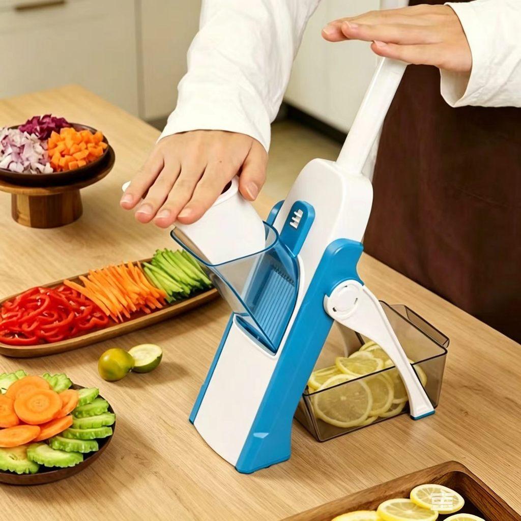Multifunction Vegetable Slicer With Stainless Steel Blades For Home Cooking And Food Prep