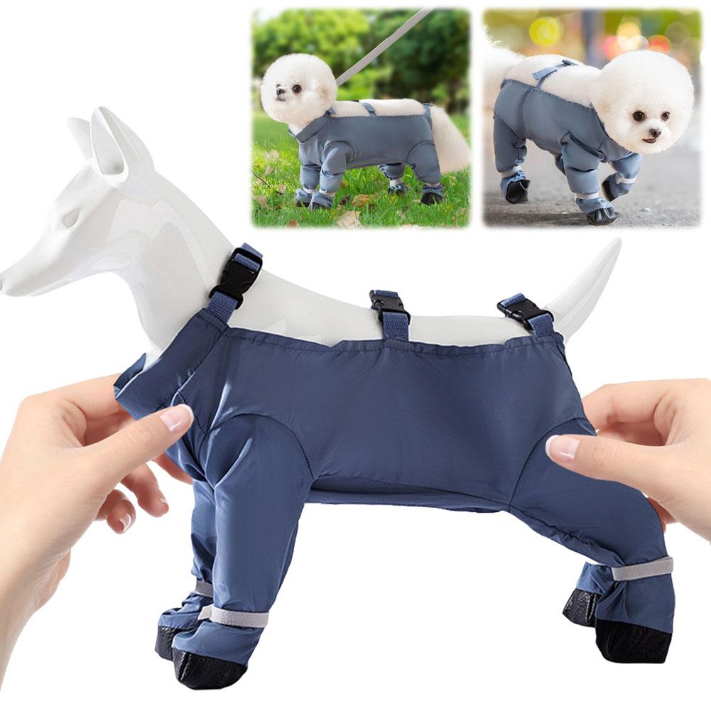 Psí boty s kšandami odolné proti nečistotám, voděodolná psí kombinéza s kšandami, protiskluzové chrániče psích tlap pro malé a střední psy
