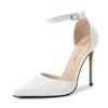 Women OL Sexy 12cm Point Toe Heels Ladies Stiletto Shoes Pointed Toe Shimmer Sexy Buckle 12cm Heel WZ