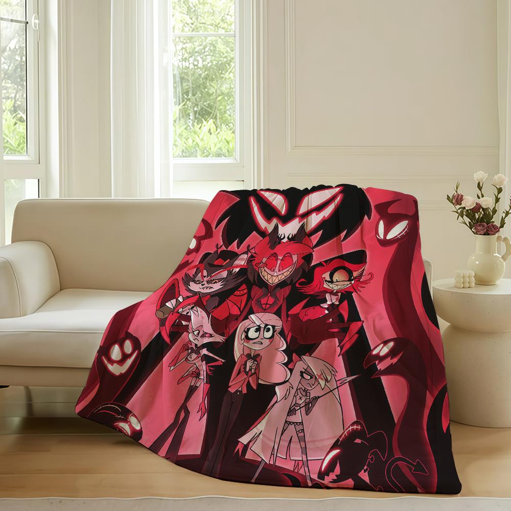 

Black comedy H-hazbin h-Hotel Blanket For Sofa Office Bed Plane Travel Sleep Read Relax Camping Soft And Warm 30x40in