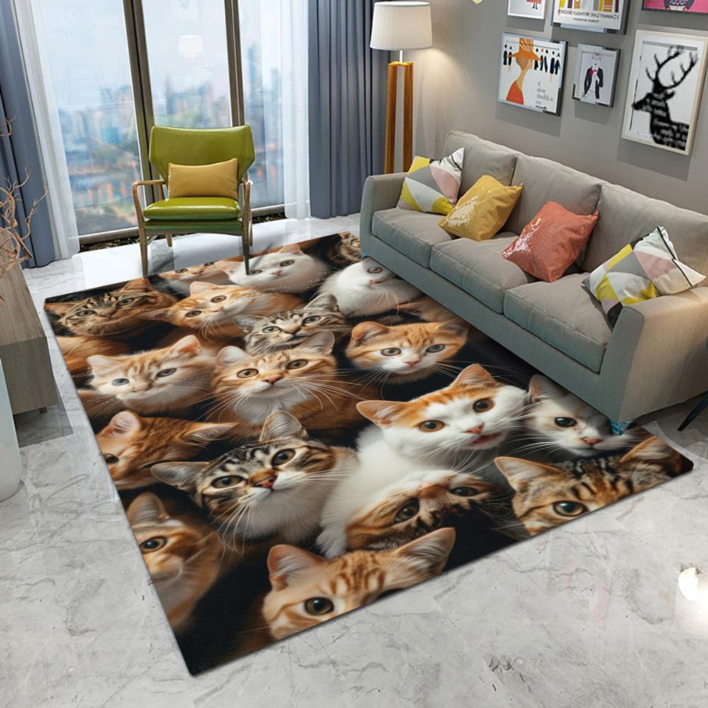 Many Cute Beautiful Cat Kitten Carpet Living Room Sofa Bedroom Study Kitchen Entrance Door Mat Non-slip Kawaii Home Decor Rug