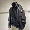 Jaqueta Feminina de Couro PU Oversized Outono Primavera Manga Longa com Zíper Luxuosa Designer Retro Roupas Chique Street locomotive Roupa Exterior