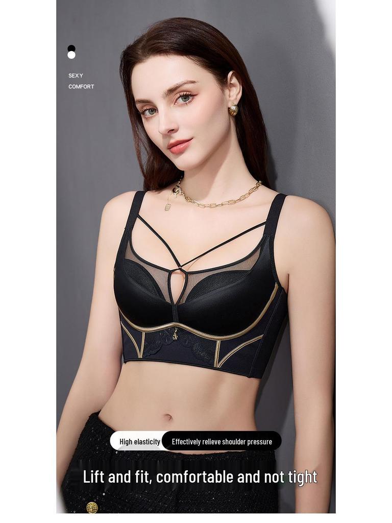 Seamless Push-Up Bra: Chest Minimizer & Anti-Sagging Shaping with Side Support, Wireless 3D Cups